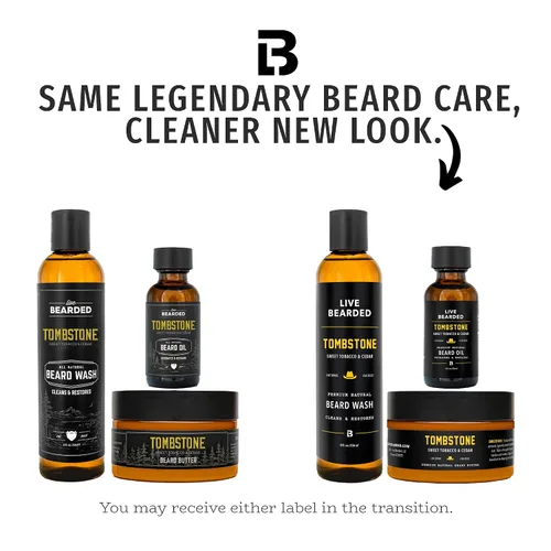 Miniatura 2 de Live Bearded Kit de aseo de barba de 3 pasos – lavado, aceite y mantequilla – Fabricado en los Estados Unidos – Ingredientes totalmente naturales