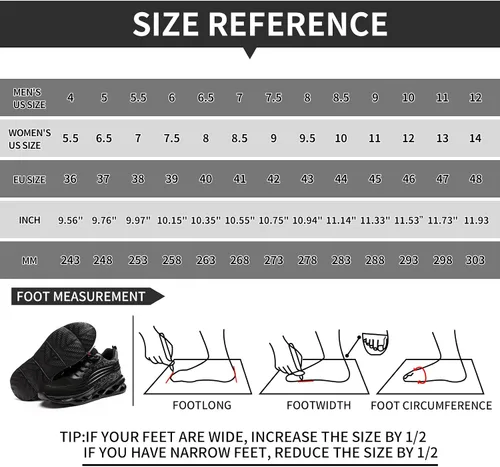 Miniatura 6 de ARCHINSERT Zapatos de punta de acero para hombres y mujeres, unisex, a prueba de pinchazos, zapatos de seguridad transpirables y antideslizantes