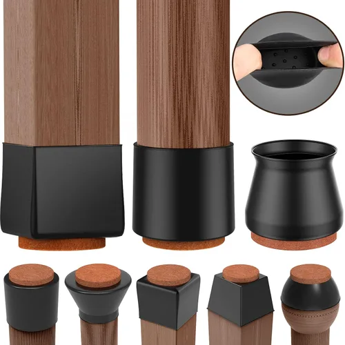 Miniatura 7 de Anwenk - Paquete de 24 protectores de silicona para patas de silla, protectores de suelo para patas de silla, protectores de muebles, protectores