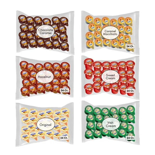 International Delight - Crema líquida individual – Surtido de 6 sabores (paquete de 144) * Embalaje personalizado resistente a fugas (crema