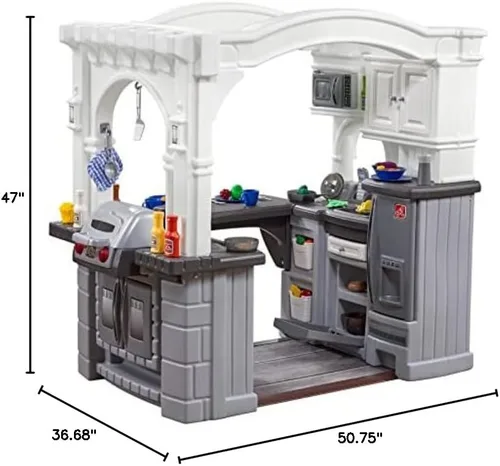 Miniatura 10 de Step2 Grand Walk-in - Juego de cocina y parrilla para niños, cocineta para interiores y exteriores, juego interactivo con luces y sonidos, plástico