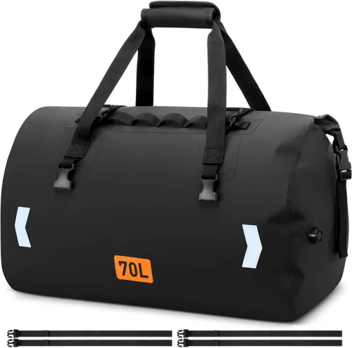 Miniatura 12 de OCKLILY Bolsa seca impermeable, bolsa trasera de motocicleta enrollable de 30 L con válvula de aire y correas de fijación rápida, bolsas de viaje