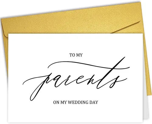 Miniatura 12 de Nchigedy Tarjeta del día de boda para padre, tarjeta de agradecimiento, interior en blanco, 8 x 5.3 pulgadas, tarjeta pesada, funda protectora de #6