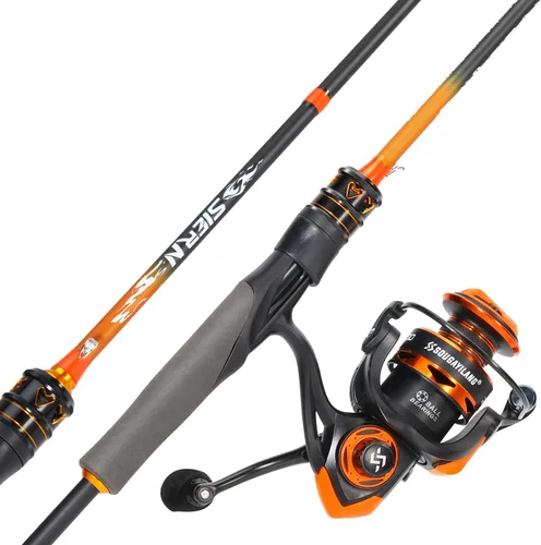 Miniatura 2 de Sougayilang Spinning Combo – 5.2:1 Gear Ratio, 15LB Drag, IM6 Graphite 2-Piece Rod, M/MH Power, Stainless Steel Guides for Bass, Walleye, Catfish