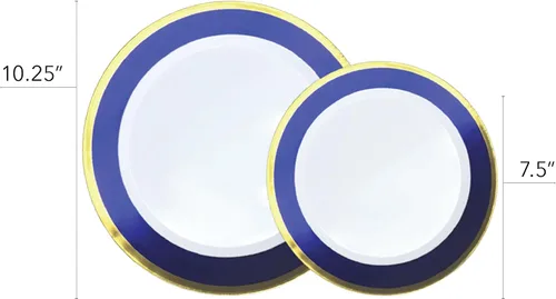 Miniatura 4 de Stock Your Home 50 platos desechables, vajilla de plástico resistente para bodas, fiestas de cumpleaños, vacaciones, baby shower, incluye 25 platos