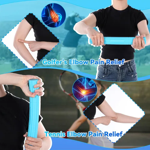 Miniatura 6 de 3 barras ejercitadoras de mano torcidas para terapia física, alivia el dolor de tendinitis y mejora la fuerza de agarre, codo de tenis, codo