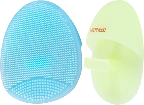INNERNEED Cepillo de limpieza facial de silicona suave, limpiador facial manual, exfoliante, masaje, acné, espinillas, almohadillas de mano para
