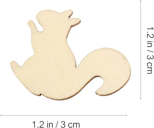 Miniatura 2 de NUOBESTY 50 piezas de recortes de madera de animales y plantas de 1.18 pulgadas sin terminar para manualidades adornos y decoraciones de fiesta