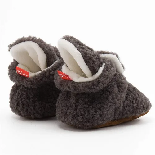 Miniatura 5 de Bellocasa Botines de forro polar para bebés, niños y niñas, pantuflas antideslizantes con agarre suave, zapatos de calcetín para recién nacidos