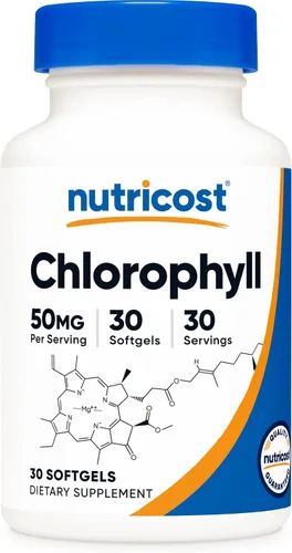 Nutricost Clorofila (50 mg) 30 cápsulas blandas - Sin gluten