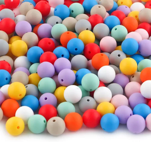 Sunrony 150 piezas de abalorios de silicona para hacer llaveros, decoración de pulseras y abalorios de silicona de 15 mm para lápices (Colores