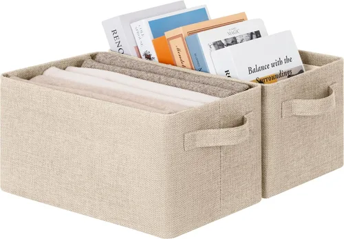 Miniatura 9 de GRANNY SAYS Storage Bins for Closet, Linen Closet Organizers and Storage Baskets with Metal Frame, Shelf Storage Bins for Organizing Bedroom Gris