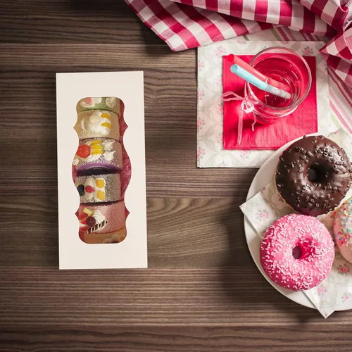 Miniatura 6 de 30 cajas de galletas de 9 x 4 x 3.5 pulgadas, cajas de panadería blancas con ventana, cajas para pasteles de pan, postres, magdalenas, donas, dulces