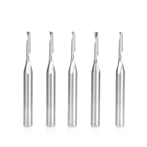 Miniatura 16 de Amana Tool - 51414 Carburo sólido CNC espiral 'O' sola flauta, corte de plástico 3/8 de diámetro x 1