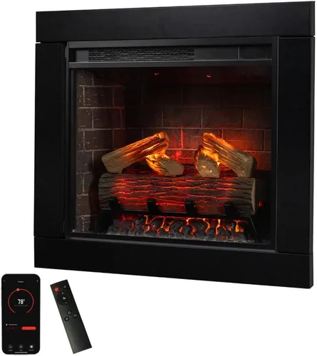 Miniatura 9 de Modern Ember Uptown - Inserto de chimenea eléctrica inteligente de 33 pulgadas con control remoto, compatible con Alexa - Calentador eléctrico