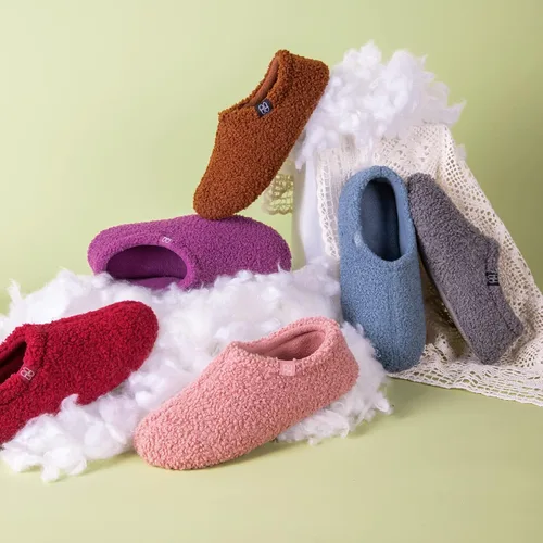 Miniatura 6 de HomeTop Mocasines de espuma viscoelástica de piel rizada y mullida con forro polar