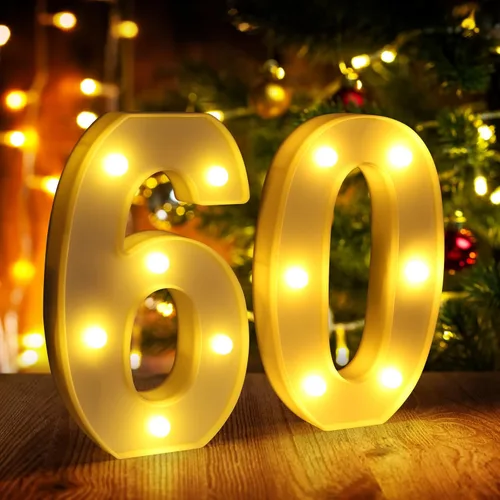 Miniatura 8 de Símbolo Ampersand LED Grande &, Letras de Marquesina Cartel 26 Letras del Alfabeto y 10 Números Luminosos para Decoración de Fiestas, Números