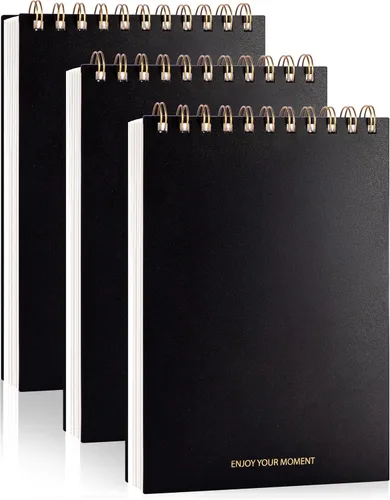 Miniatura 11 de Yoment Steno - Paquete de 3 cuadernos en espiral de 6 x 9 pulgadas, 80 hojas (160 páginas), cuaderno espiral encuadernado en la parte superior