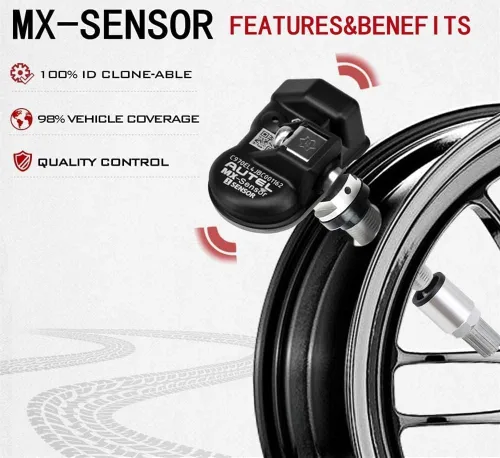 Miniatura 8 de Autel TPMS Sensor MaxiTPMS Autel MX Sensor 4 piezas Sensor universal de neumáticos de doble frecuencia 315MHz/433MHz Sensor TPMS de tallo de goma