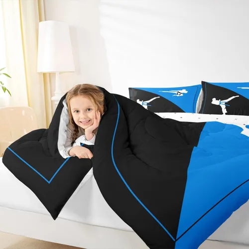 Miniatura 3 de Castle Fairy Juego de edredón de Taekwondo, juego de ropa de cama de estilo japonés para niños, niñas, mujeres, adultos, edredón de kungfu Kungfu 03