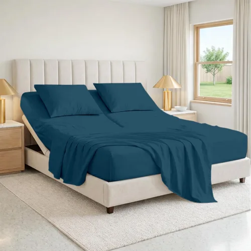 Miniatura 28 de SGI bedding Sábana Queen de 28" con Parte Superior Dividida Flex Head, 100% Algodón Egipcio, Cuenta de Hilos 1000, Sábana Superior Flex para Cama