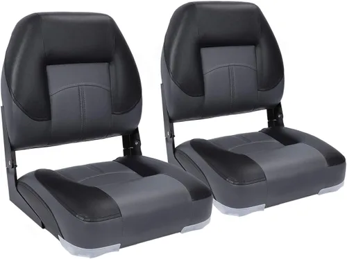 Miniatura 10 de NORTHCAPTAIN T1 Deluxe Asiento plegable para barco con respaldo bajo, tornillos de acero inoxidable incluidos