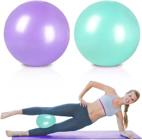 Miniatura 12 de Pelota de pilates de 9 pulgadas, pelota de ejercicio pequeña, pelota de entrenamiento para barra, pilates, yoga, estabilidad, entrenamiento