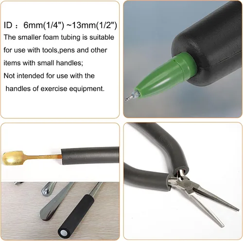 Miniatura 5 de uxcell Tubo de espuma para soporte de agarre de mango, aislamiento de tuberías, 0.709 in de diámetro interior, 1.181 in de diámetro exterior, 3.3 ft