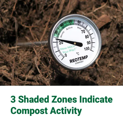 Miniatura 4 de Termómetro REOTEMP, 20" de tallo, para compost de jardín, con instrucciones de compostaje