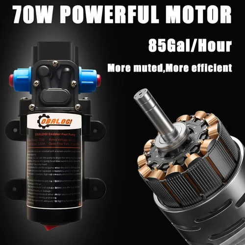 Miniatura 2 de Bomba eléctrica de transferencia de combustible de 12 V, bomba de sifón diésel de gasolina portátil con capacidad de 85 galones/hora, ideal