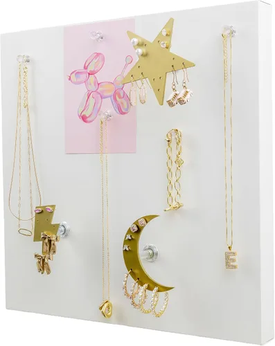 Miniatura 10 de Organizador magnético de joyas montado en la pared Almacenamiento de joyas colgantes Soporte de joyería Preppy Soluciones de almacenamiento