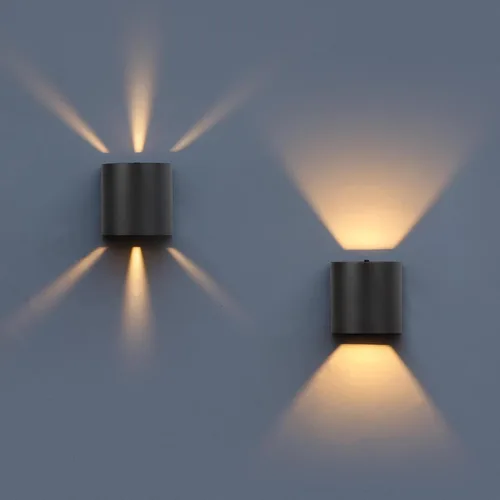 Miniatura 8 de LUTEC Paquete de 2 lámparas de pared LED ascendentes y descendentes ajustables, lámpara de pared moderna de aluminio resistente a la oxidación