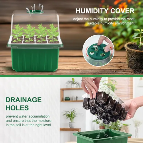 Miniatura 4 de GOONMILL Bandeja de inicio de semillas de riego automático con luz de crecimiento temporizada, 6 paquetes de bandeja de inicio de plantas, kit