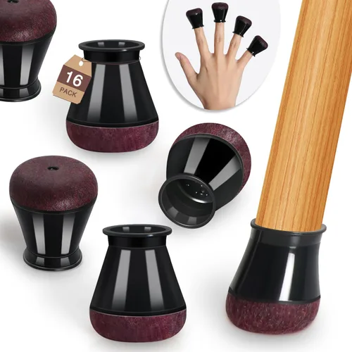 Miniatura 13 de Protectores de suelo para patas de silla cuadrados, protectores de suelo para patas de silla de silicona, tapas de fieltro, fortalecimiento