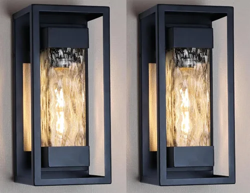 Miniatura 13 de PARTPHONER Luminarias Modernas para Exteriores con Sensor de Anochecer a Amanecer, Paquete de 2, Aplique de Pared Exterior de 15" Impermeable