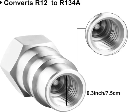 Miniatura 4 de Mudder 4 piezas VA-LH11 A/C Pro R-12 a R-134a kit de piezas de modificación, adaptador de conversión de adaptación compatible con rosca SAE de 1/4