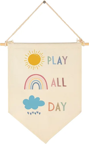 Miniatura 23 de Banderín Colgante de Lona "Stay Wild Ocean Child" - Bandera Decorativa para Pared, Regalo para Guardería, Bebé, Niños, Niño, Niña, Recién Nacido