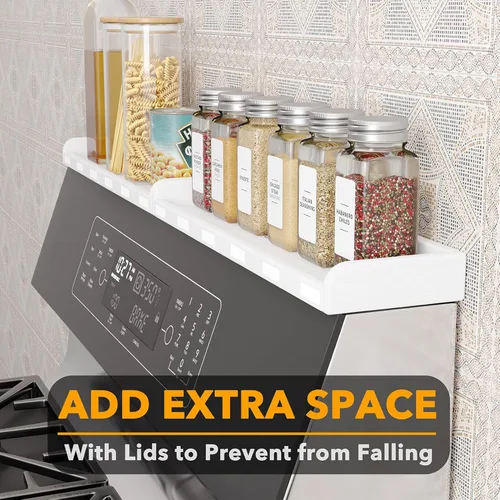 Miniatura 5 de SpaceAid Organizador de estante de cocina de 30 pulgadas de ancho para estufa, estante magnético de especias de bambú para estufa del hogar