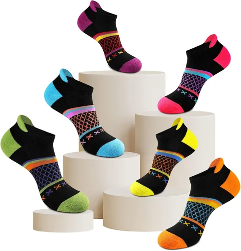 Miniatura 6 de Eallco Calcetines deportivos para mujer con suela acolchada, 6 pares