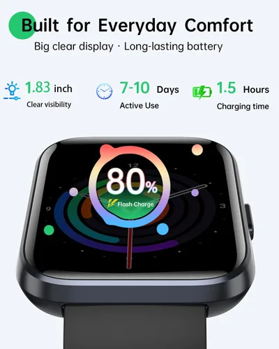 Miniatura 5 de Relojes inteligentes para mujeres y hombres, reloj inteligente Alexa HD de 1.83 pulgadas para Android y iPhone (llamadas/SMS/recordatorios), reloj