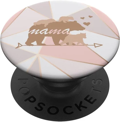 Miniatura 6 de Mama Bear 3 Cubs Riding Back Lindo accesorio celular para mujer, regalos PopSockets MagSafe PopGrip para iPhone