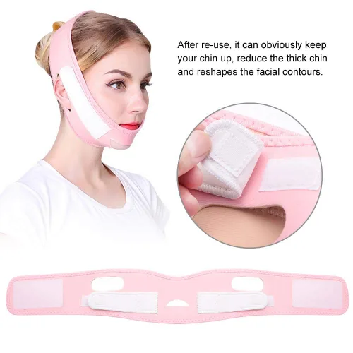 Miniatura 2 de Reductor de barbilla doble, correa para adelgazar la cara, línea V, cinturón facial, vendaje, correa facial, cuidado de la piel, herramienta