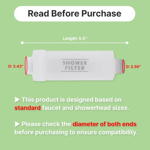 Miniatura 5 de Paquete de 2 filtros de ducha fabricados en Corea, elimina productos químicos tóxicos, agua dura y cloro, filtro de cabezal de ducha para cabezal