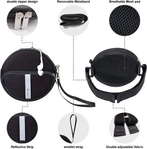 Miniatura 7 de Funda portátil para reproductor de CD, riñonera impermeable para reproductor de CD con correa de mano compatible