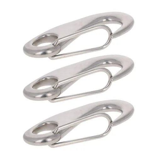 Miniatura 22 de MroMax Mosquetón a presión, acero inoxidable 304, clip de gancho a presión de 2.756 in/2.76 pulgadas de longitud, garra de langosta de grado marino