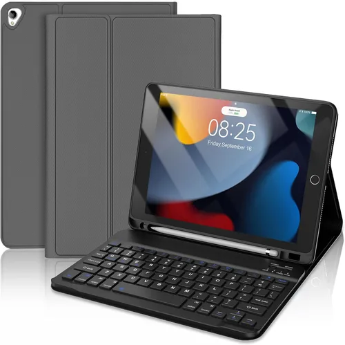 Miniatura 12 de Funda con teclado táctil para iPad de 9ª/8ª/7ª generación de 10.2 pulgadas, Pro 10.5, Air 3ª generación, funda inteligente con soporte para lápices