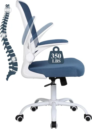 Miniatura 18 de Flysky Juego de 10 sillas ergonómicas de escritorio para oficina en casa, soporte lumbar, silla giratoria de malla transpirable para computadora