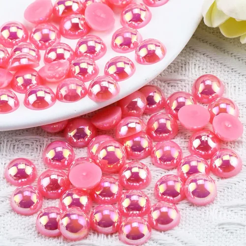 Miniatura 44 de 1500 PIEZAS 4mm Perlas Blancas de Media Parte Plana para Manualidades Joyería Álbum de Recortes Decoración de Uñas, Perlas de Parte Plana para Blanco