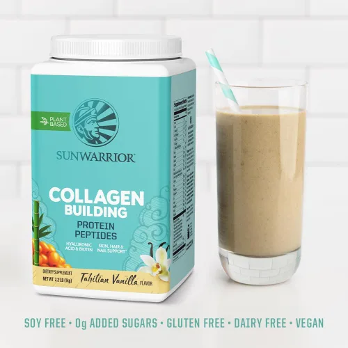 Miniatura 5 de Sunwarrior Polvo de construcción de péptidos de colágeno Colágeno vegano para mujeres en polvo de proteína a base de plantas Ácido hialurónico