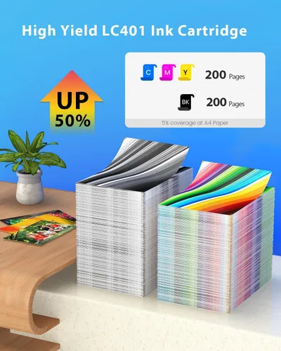 Miniatura 3 de Cartuchos de tinta compatibles de repuesto para impresoras de inyección de tinta Brother LC401 LC 401 para funcionar con impresoras de inyección